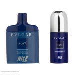 ادو پرفیوم و رول ضد تعریق مردانه نایس پاپت مدل Bvlgari Aqva مجموعه 2 عددی