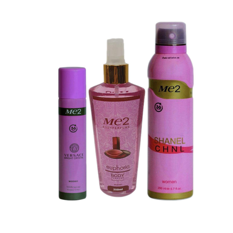 بادی اسپلش و اسپری بدن زنانه می تو مدل 326 مجموعه 3 عددی