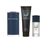 ست ادوپرفیوم مردانه دانهیل مدل Icon Racing Blue به همراه شامپو بدن و عطر جیبی