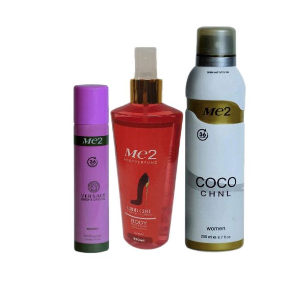 بادی اسپلش و اسپری بدن زنانه می تو مدل 303 مجموعه 3 عددی