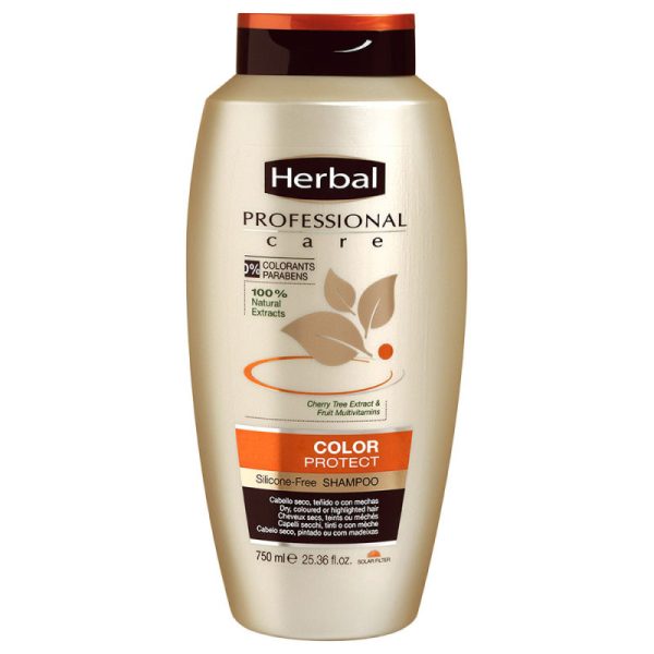 شامپو تثبیت کننده رنگ مو هربال مدل color protect حجم 750 میلی لیتر
