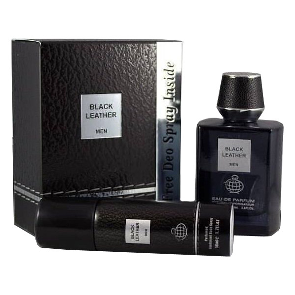ادو پرفیوم مردانه فراگرنس ورد مدل Black Leather حجم 100 میلی لیتر به همراه اسپری فراگرنس مدل Black Leather حجم 50 میلی لیتر_6348d75741c38.jpeg ادو پرفیوم مردانه فراگرنس ورد مدل Black Leather حجم 100 میلی لیتر به همراه اسپری فراگرنس مدل Black Leather حجم 50 میلی لیتر