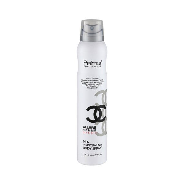 اسپری بدن مردانه پالمور مدل ALLURE HOMME SPORT حجم 200 میلی لیتر