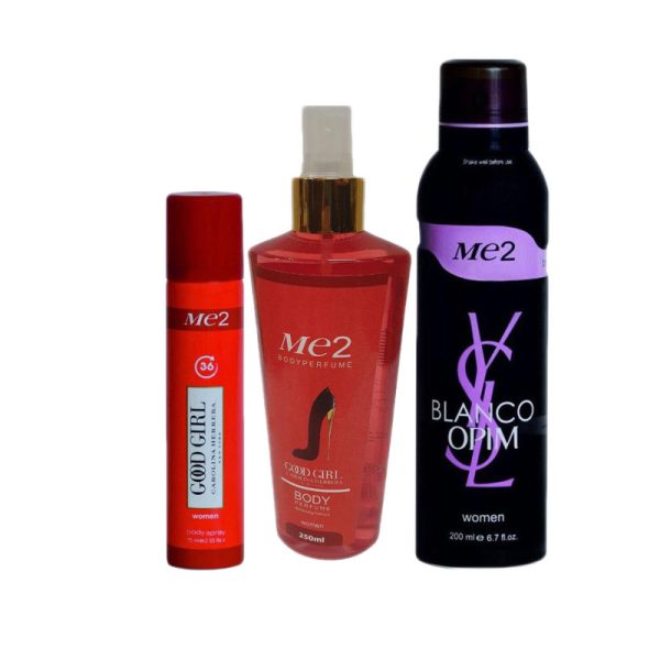 بادی اسپلش و اسپری بدن زنانه می تو مدل 101 مجموعه 3 عددی