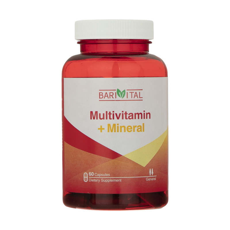 کپسول مولتی ویتامین + مینرال Multivitamin + Mineral باریویتال بسته 60 عددی_63720fe68e590.jpeg کپسول مولتی ویتامین + مینرال Multivitamin + Mineral باریویتال بسته 60 عددی