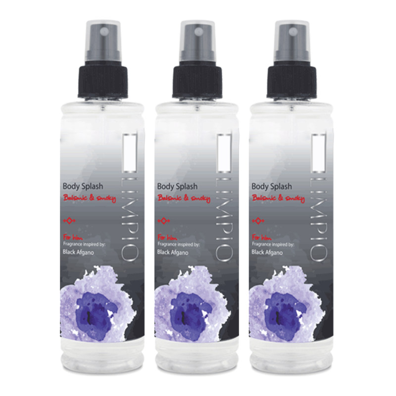 بادی اسپلش مردانه لیمپیو مدل Black Afghano حجم 250 میلی لیتر مجموعه 3 عددی