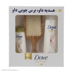 شامپو مو داو مدل Color protect حجم 400 میلی لیتر به همراه نرم کننده داو مدل color vibrancy حجم 200 میلی لیتر به همراه برس چوبی هدیه