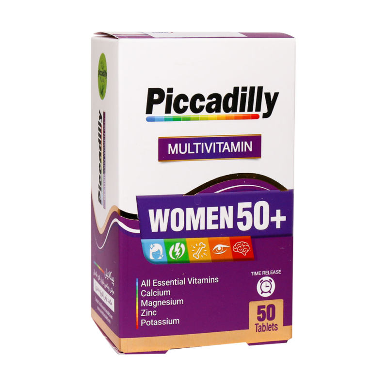 قرص مولتی ویتامین بانوان بالای 50 سال پیکادیلی بسته 50 عددی_6372319a3fae8.jpeg قرص مولتی ویتامین بانوان بالای 50 سال پیکادیلی بسته 50 عددی