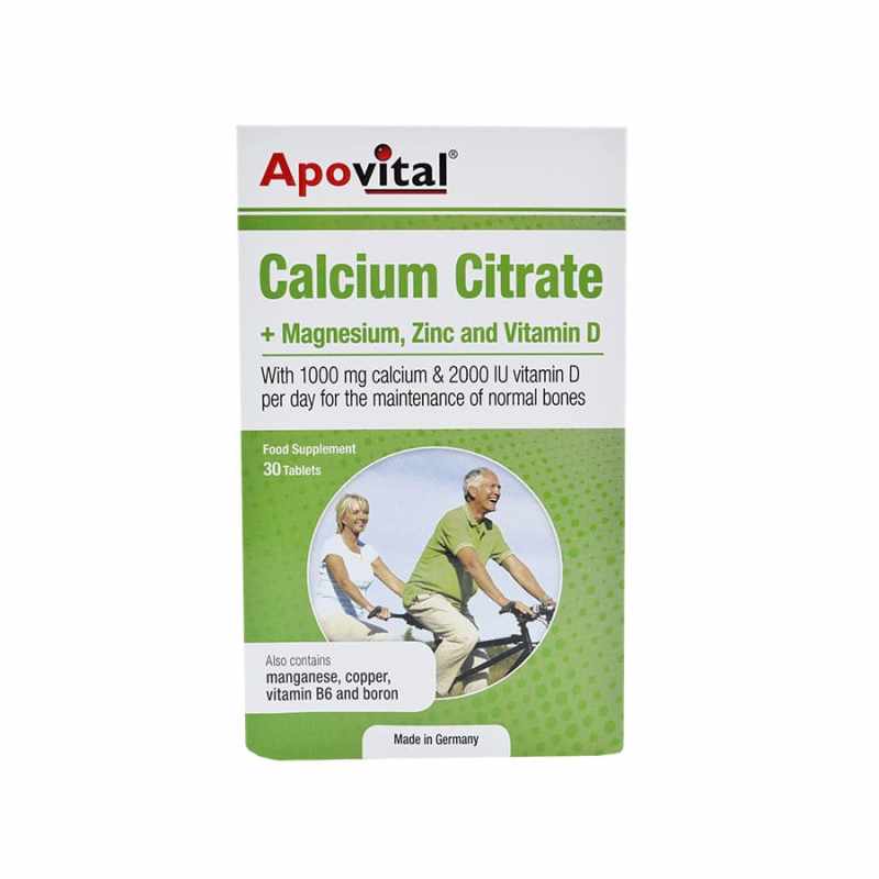 قرص کلسیم سیترات همراه با منیزیم زینک و ویتامین دی آپوویتال بسته 30 عددی_637209957c76f.jpeg قرص کلسیم سیترات همراه با منیزیم زینک و ویتامین دی آپوویتال بسته 30 عددی