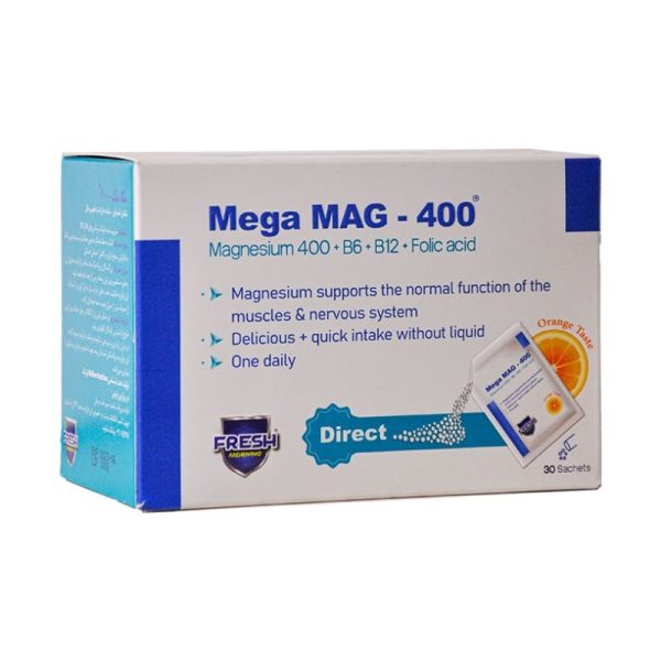 ساشه منیزیم مگا مگ – 400 فرش مورنینگ بسته 30 عددی