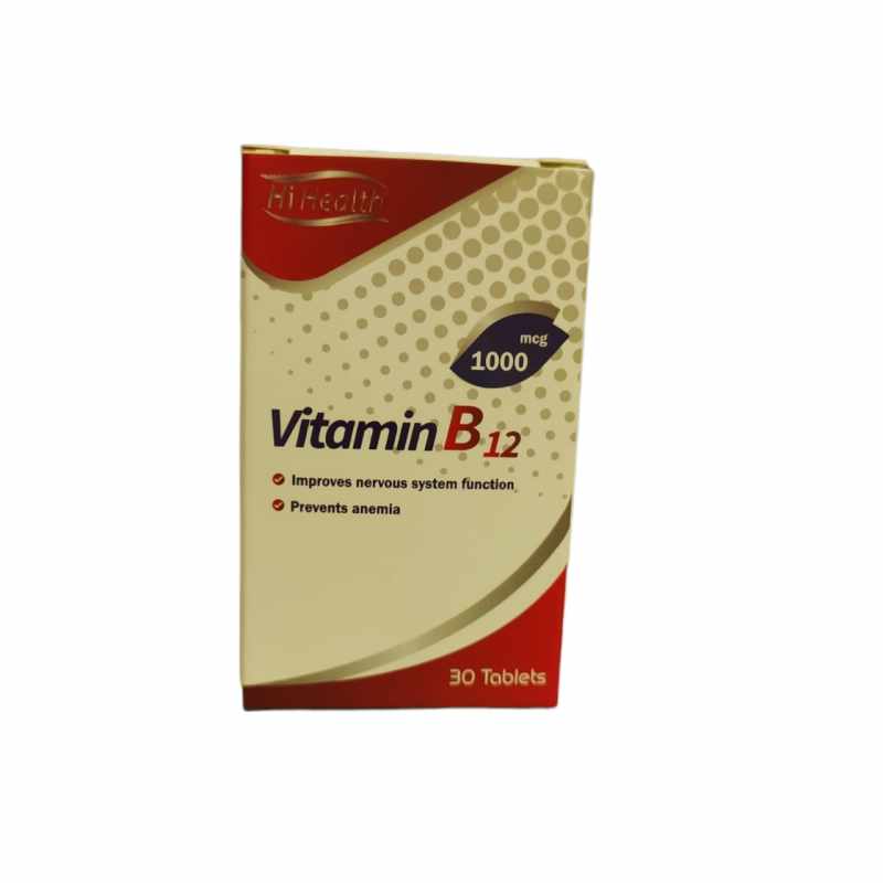 قرص ویتامین ب12 1000 میکروگرمی های هلث بسته 30 عددی_6372240a3d535.jpeg قرص ویتامین ب12 1000 میکروگرمی های هلث بسته 30 عددی
